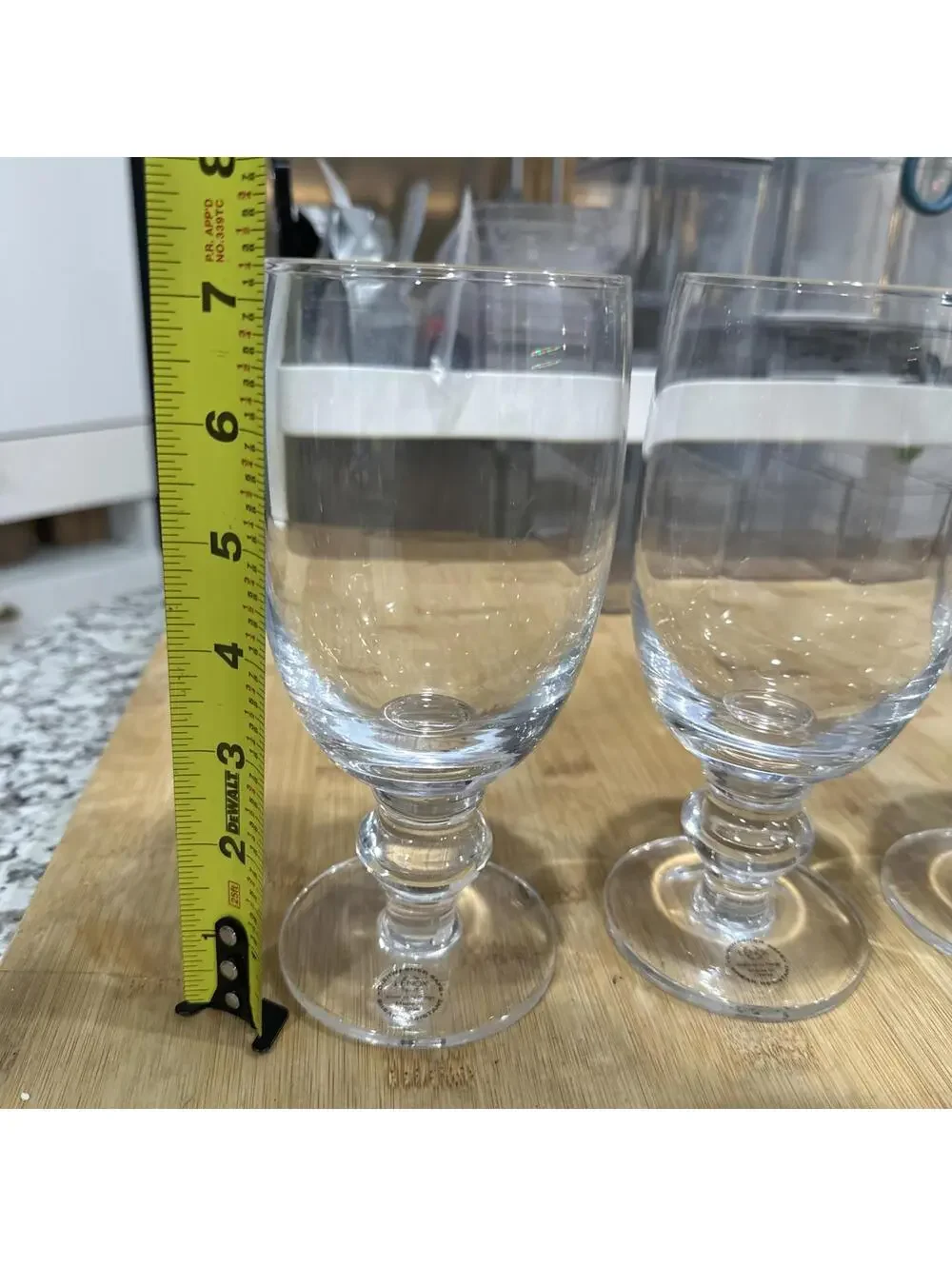 New 16oz Lenox Crystal Decor Plain Water Goblets Wine 7 1/4” H Simple & Elegant*